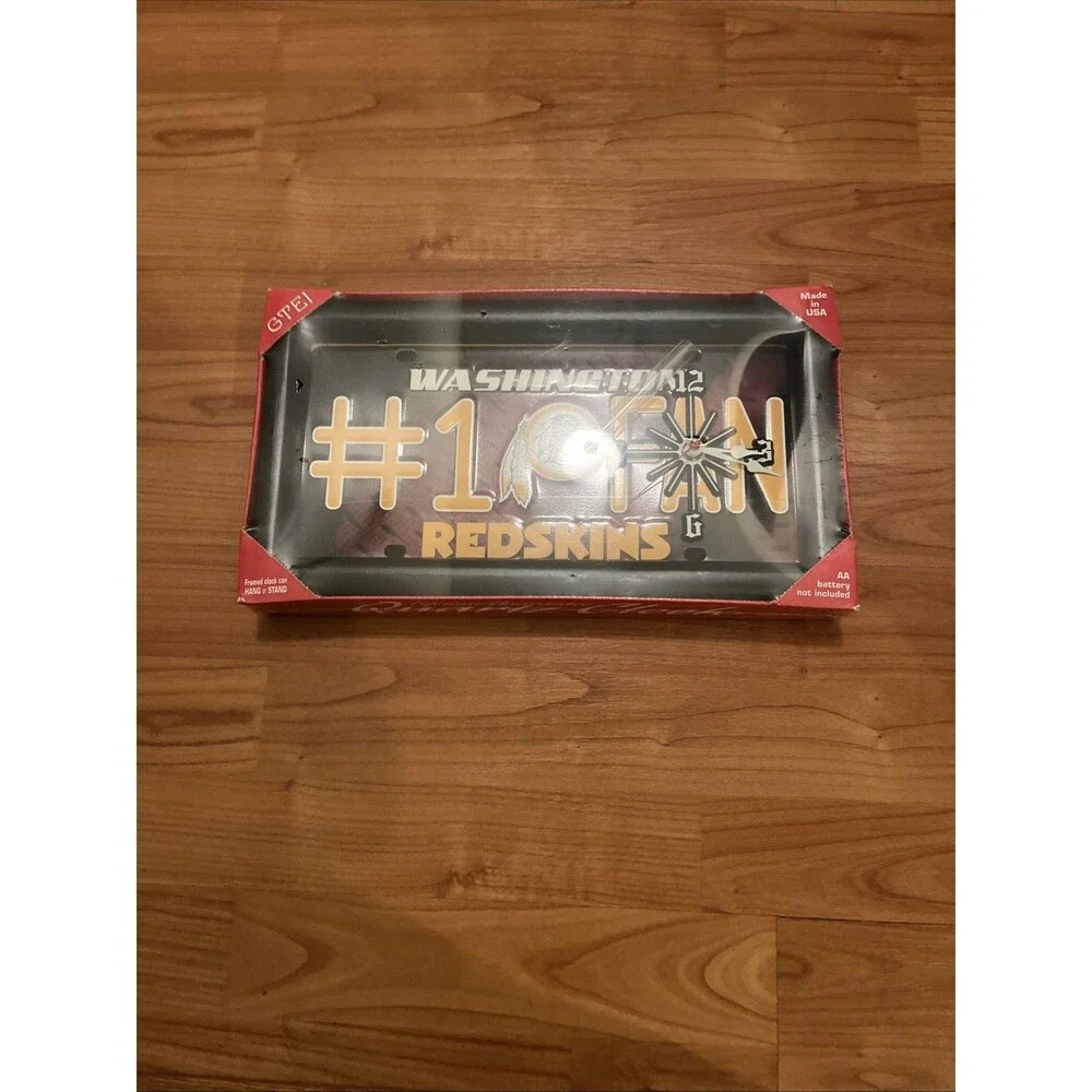 Vintage Washington Redskins #1 Fan Rectangular Quartz Wall Clock Football